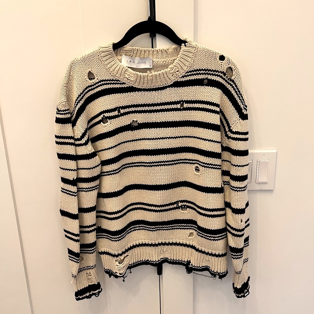 IRO Distressed Striped Sweater